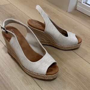 TOMS Women's Cream Wedge Sandals